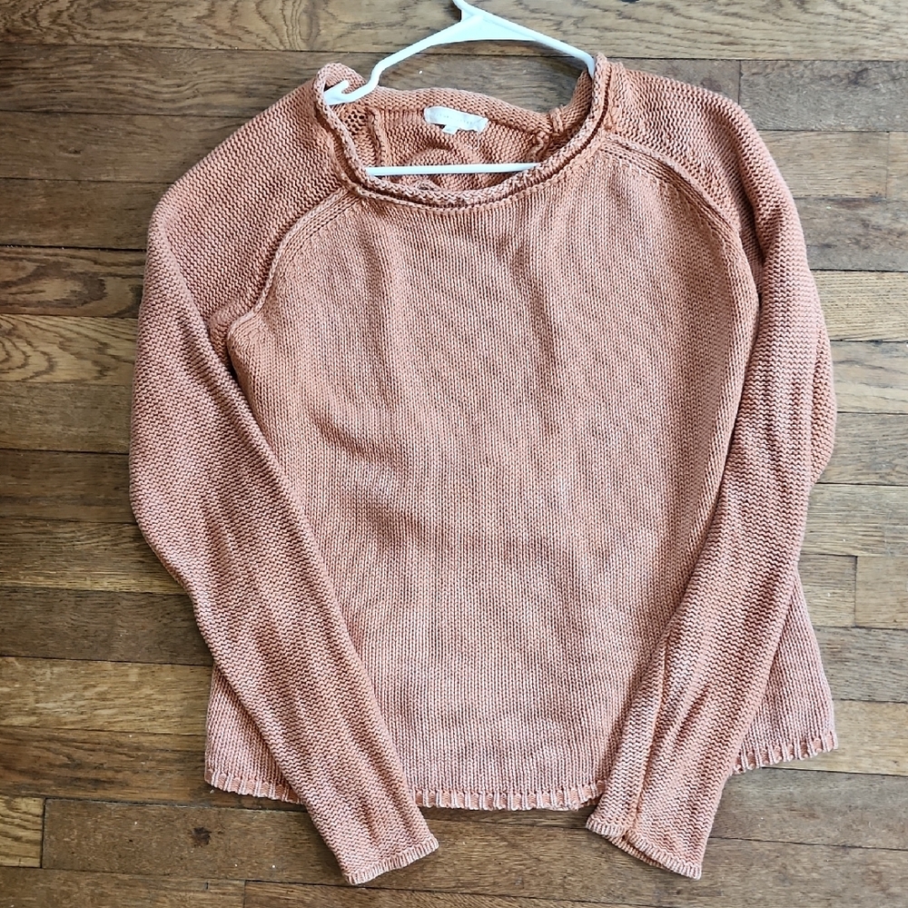 Gilded Intent Coral Crew Neck Sweater With Back Detailing